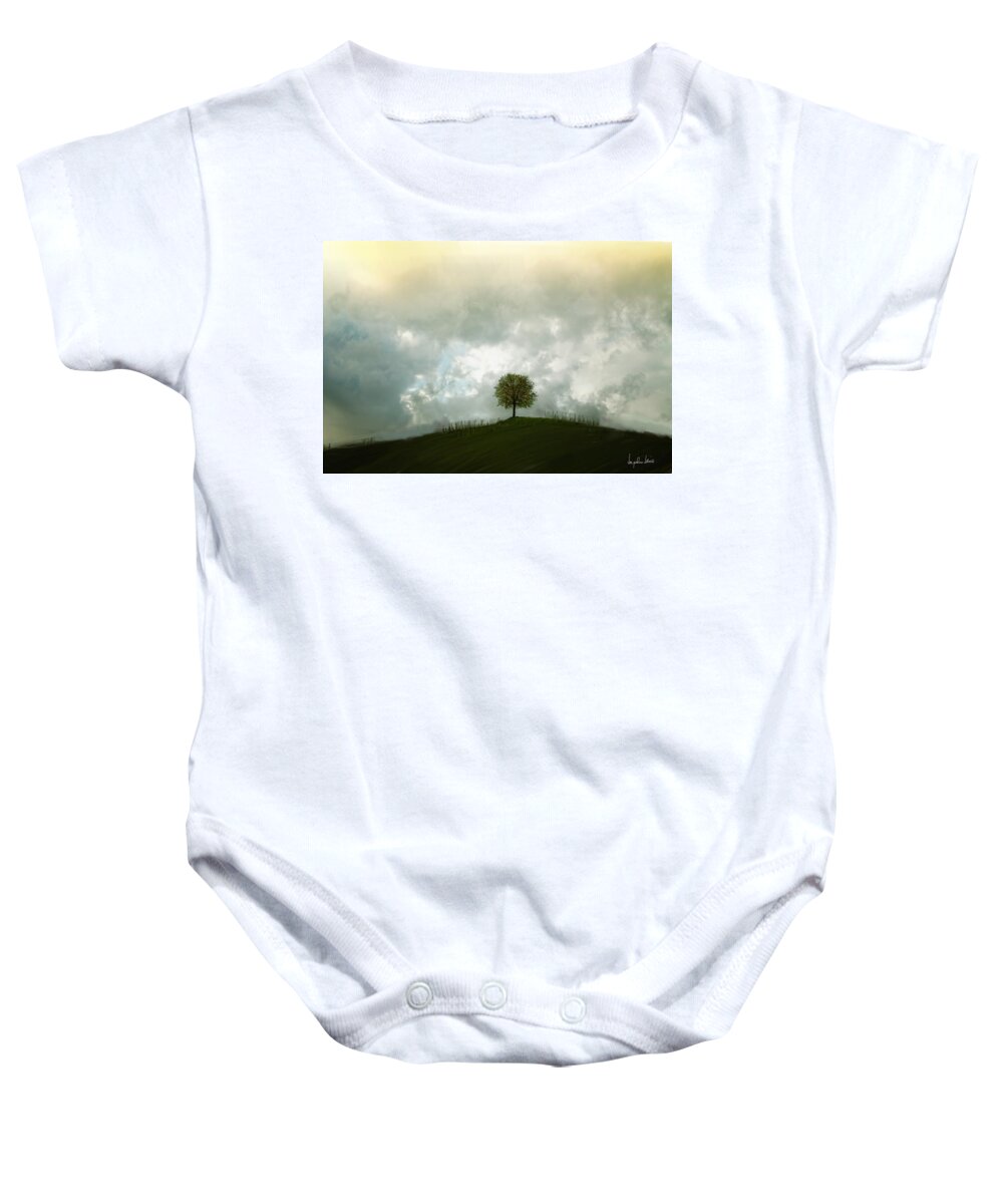 Digital Paiting Baby Onesie featuring the photograph Iphone-tree by Jacqueline Schreiber