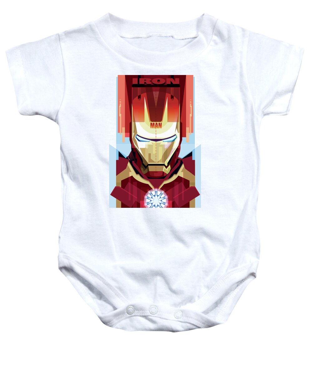 Iron Man Baby Onesie featuring the digital art Iron Man Concept by Garth Glazier