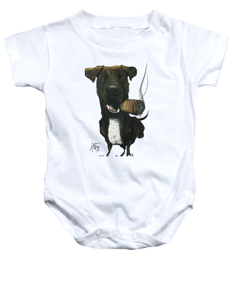 Pet Portrait Baby Onesie featuring the drawing Jawad 7-1481 by Canine Caricatures By John LaFree