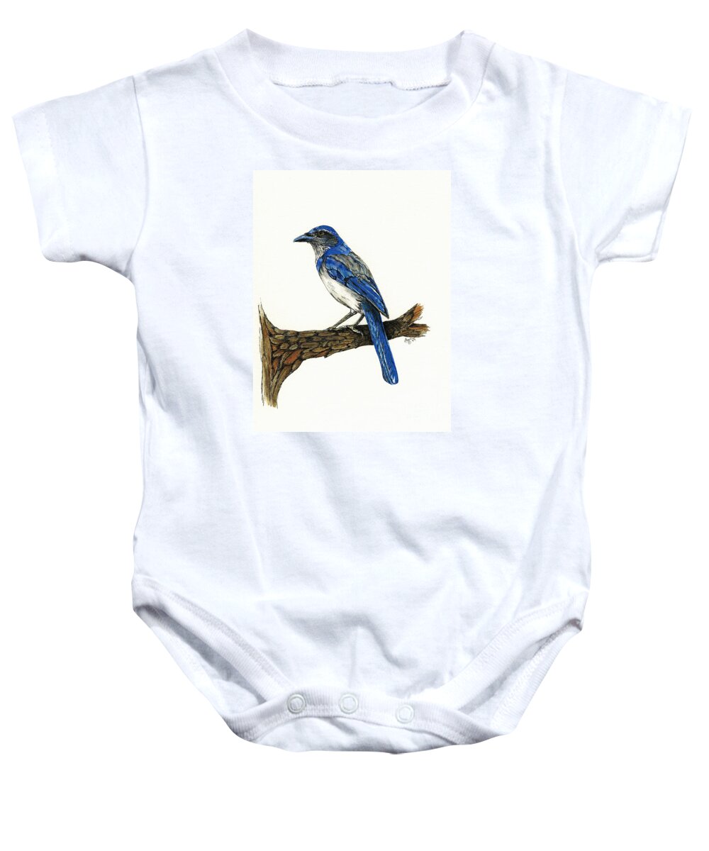 Jay Baby Onesie featuring the painting Jay by Shari Nees
