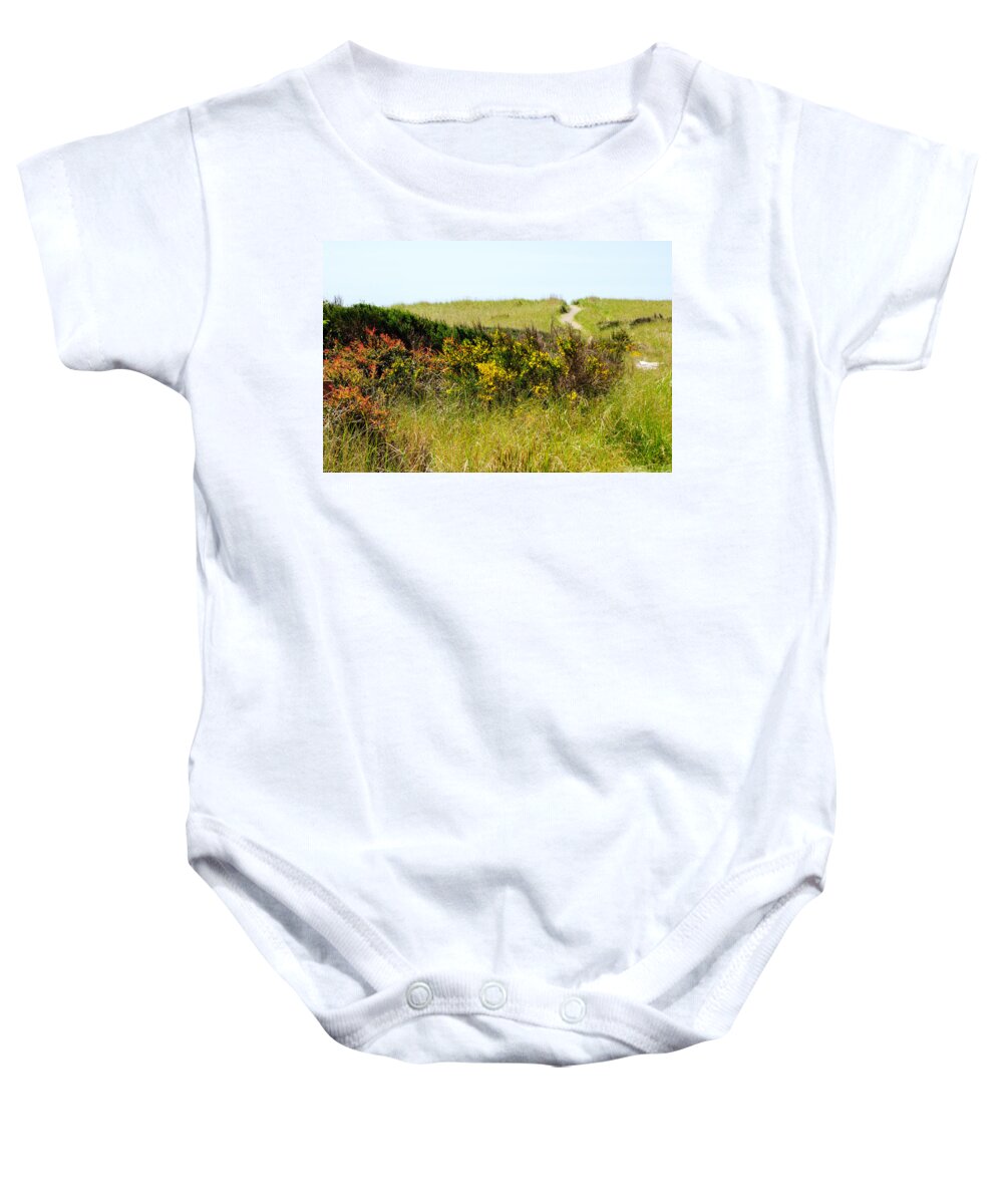 Just Over The Hill Baby Onesie featuring the photograph Just Over the Hill by Tikvah's Hope