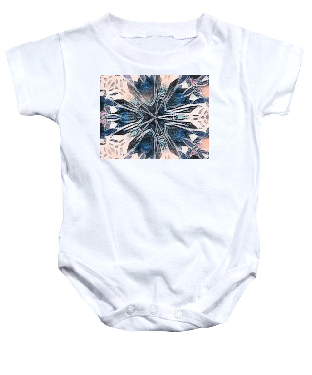 Kaleidoscope 3 Photographically Manipulated Pastel Drawing. Baby Onesie featuring the pastel Kaleidoscope 3 by Brenae Cochran