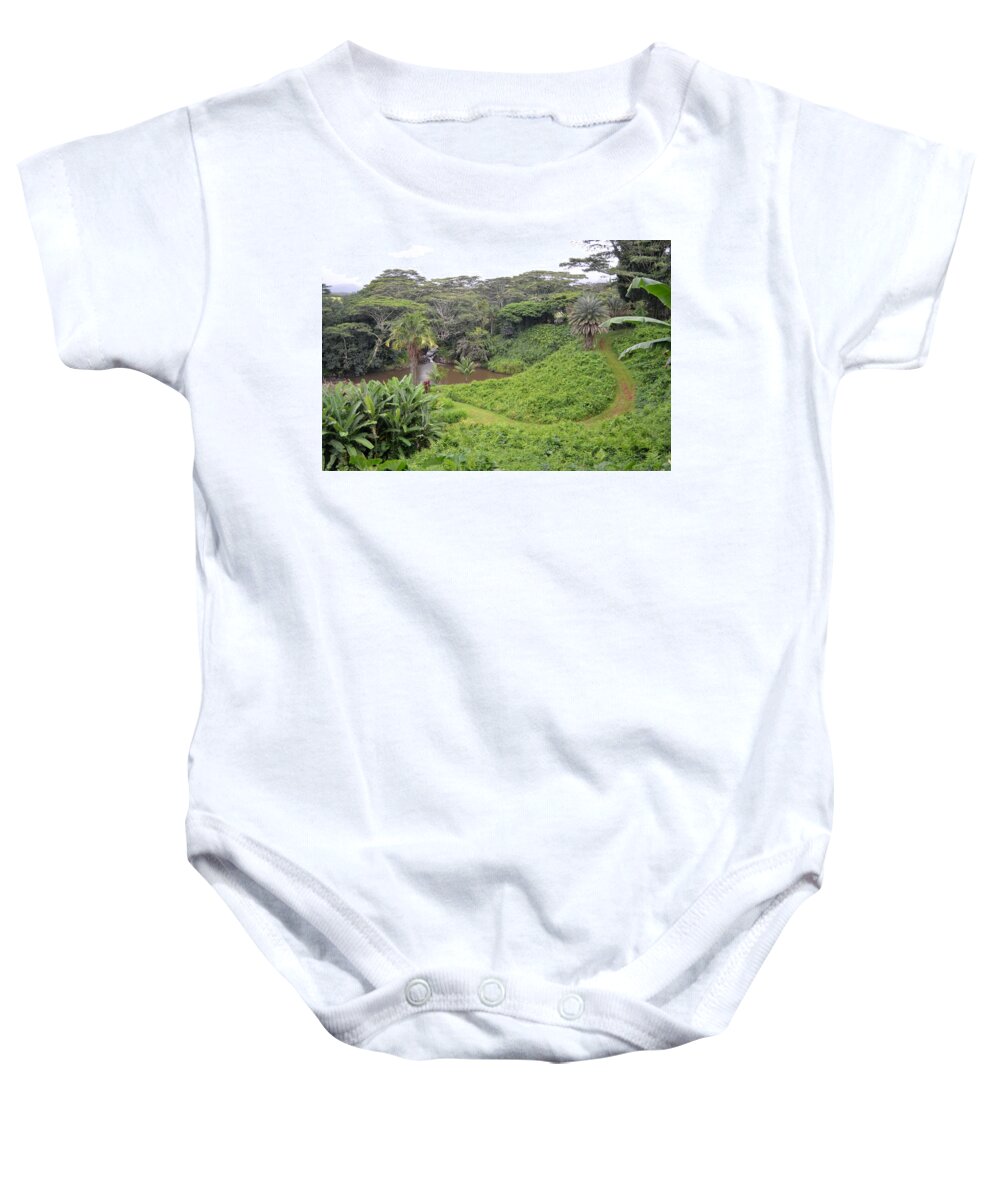 Kauai Baby Onesie featuring the photograph Kauai Hindu Monastery Trail by Amy Fose