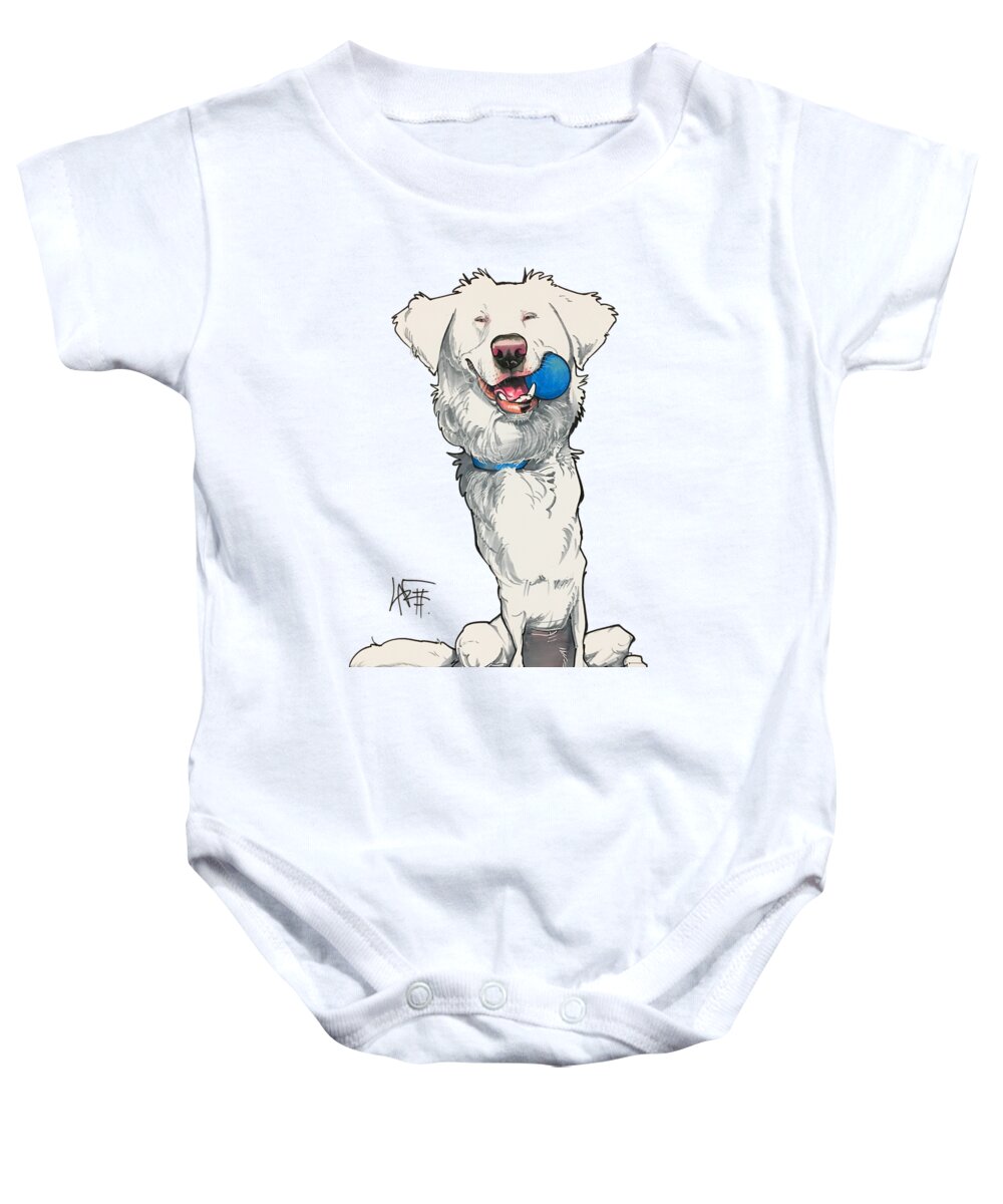 Pet Portrait Baby Onesie featuring the drawing Keesbury 3308 by Canine Caricatures By John LaFree