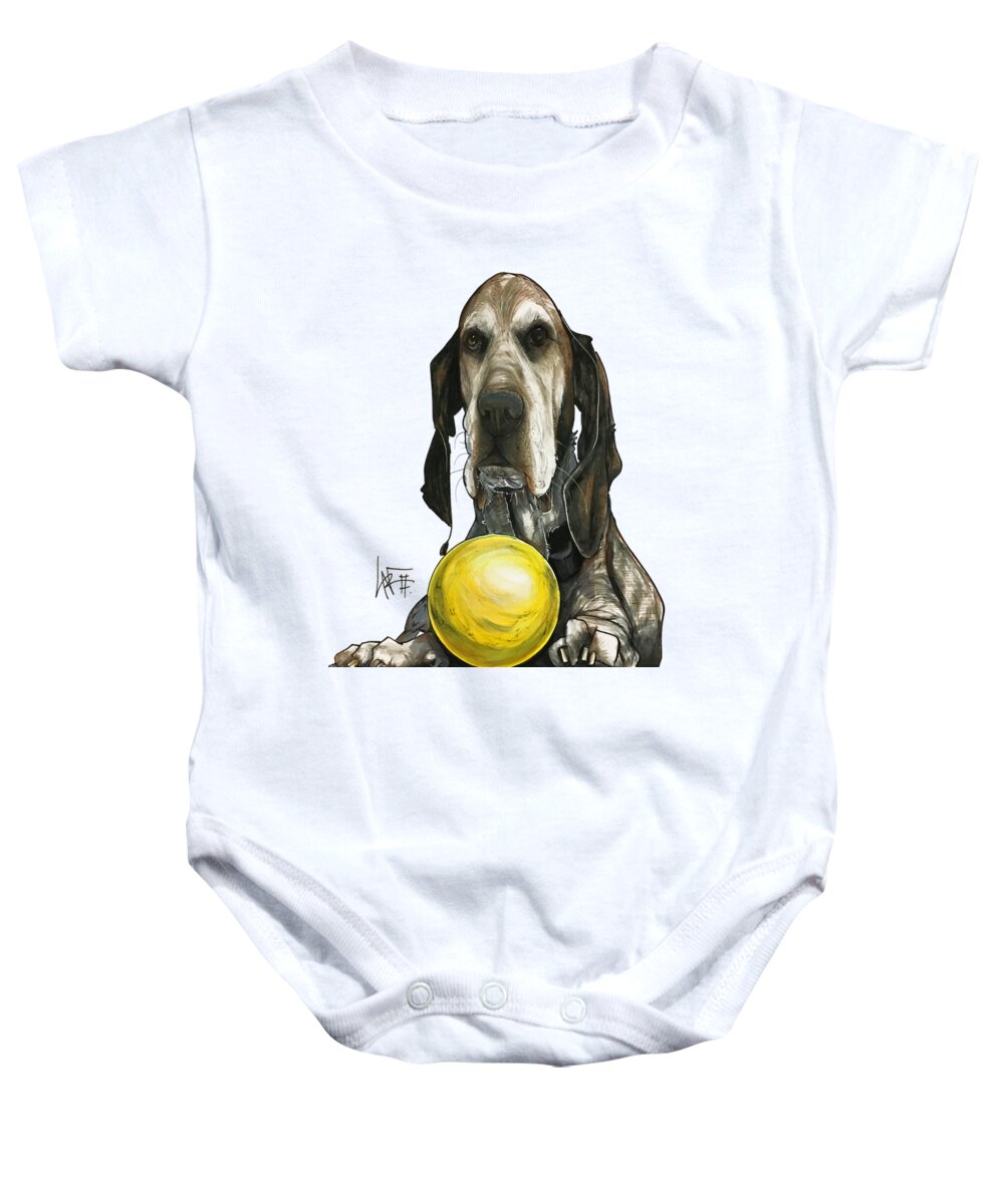 Pet Portrait Baby Onesie featuring the drawing Kent 3202 by John LaFree