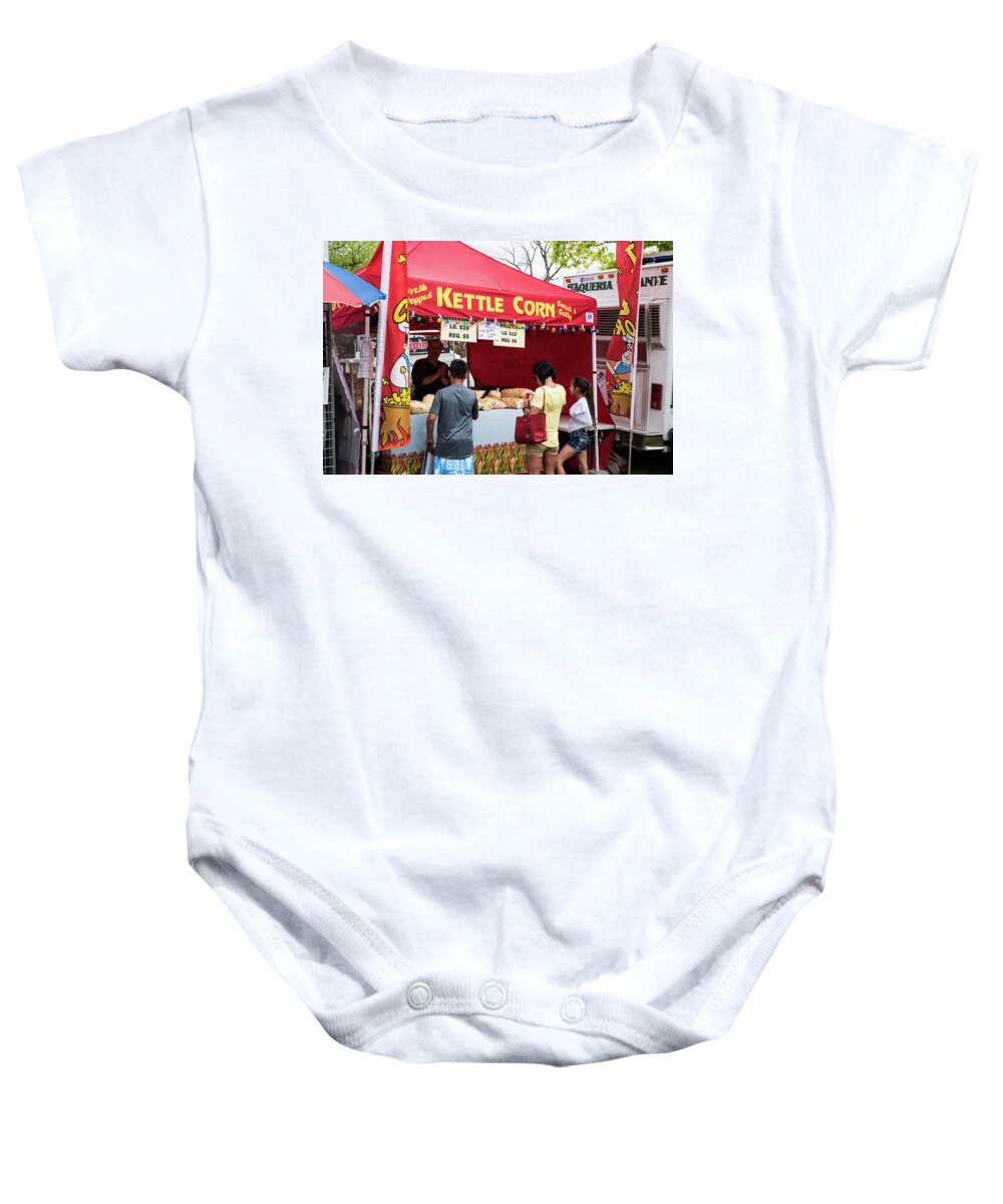 Kettle Corn Baby Onesie featuring the photograph Kettle Corn by Tom Cochran