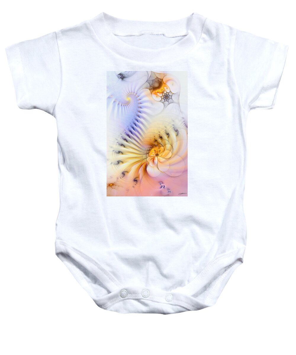 Abstract Baby Onesie featuring the digital art Kinetic Pantomime by Casey Kotas