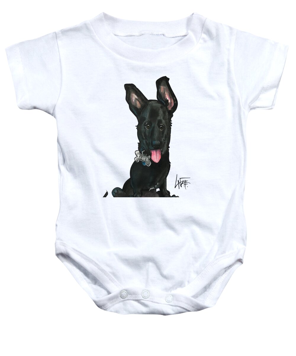 Dog Portrait Baby Onesie featuring the drawing Kitlak 3541 by John LaFree