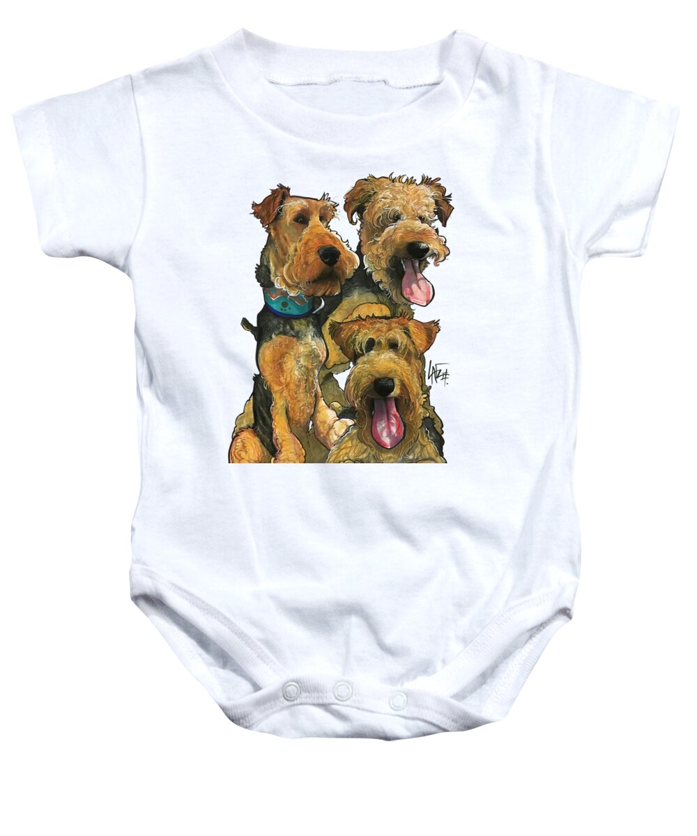 Pet Portrait Baby Onesie featuring the drawing Krivka 3093 by John LaFree