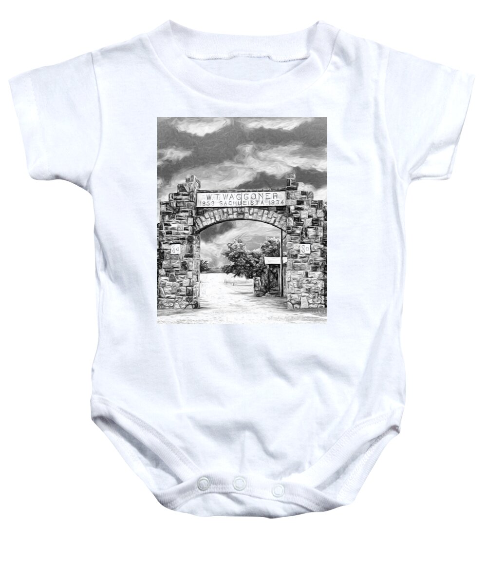 Texas Baby Onesie featuring the painting La Puerta Principal - Main Gate, Nbr 1D by Will Barger