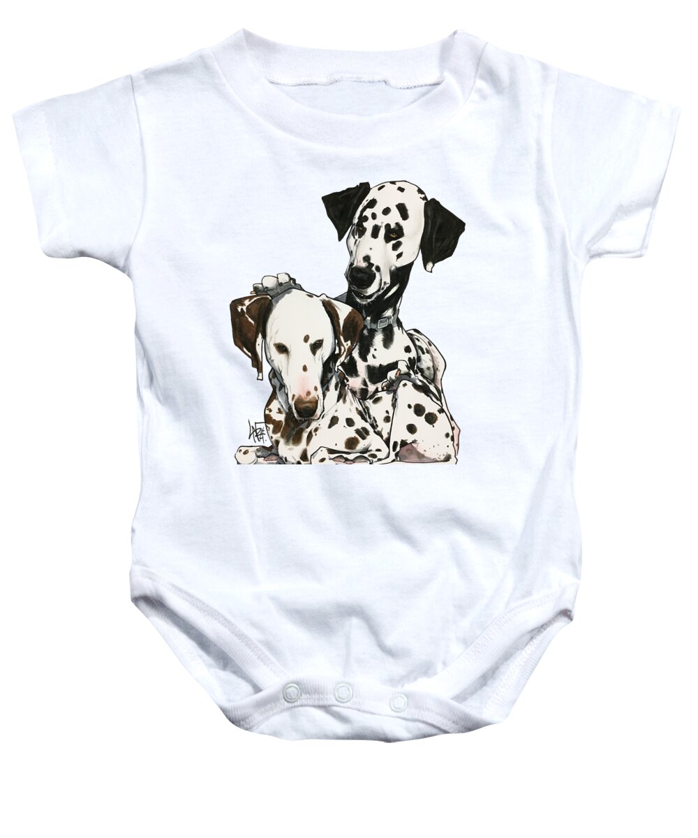 Pet Portrait Baby Onesie featuring the drawing Lacey 7-1483 by Canine Caricatures By John LaFree