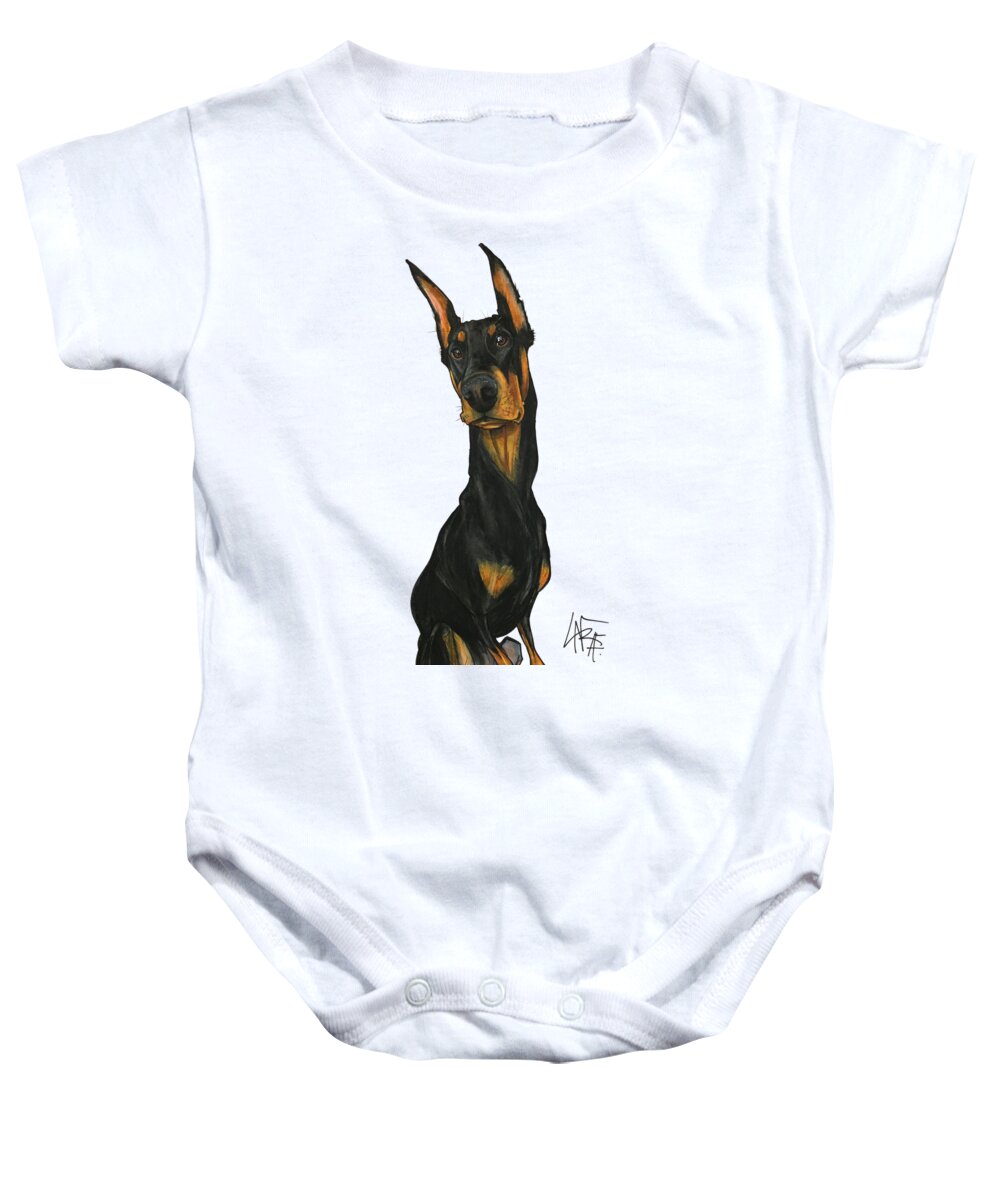 Pet Portrait Baby Onesie featuring the drawing Lainhart 3200 by Canine Caricatures By John LaFree
