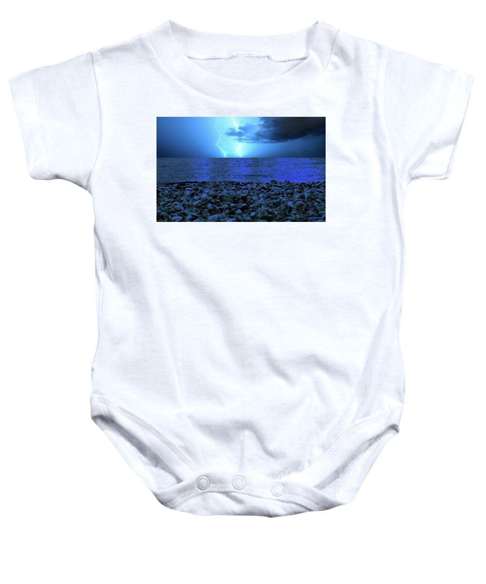 Delray Baby Onesie featuring the photograph Lake Okeechobee Lightning by Ken Figurski