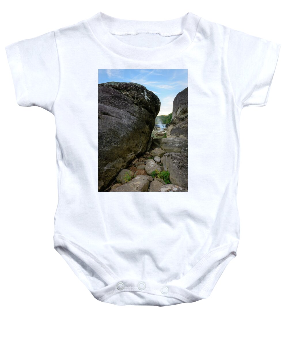 Cumberland Baby Onesie featuring the photograph Land Between the Rocks by Michael Scott