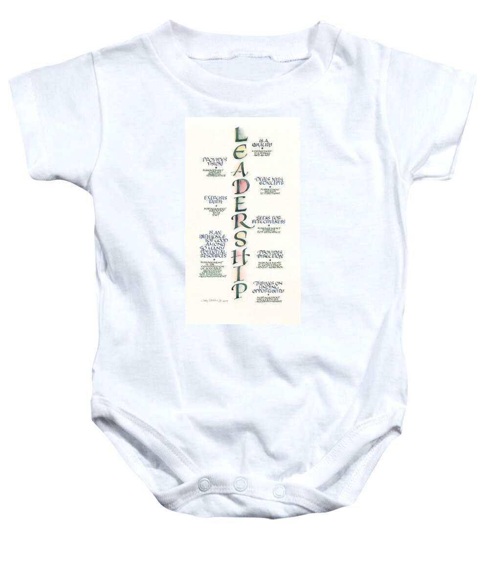 Achievement Baby Onesie featuring the painting Leadership by Judy Dodds