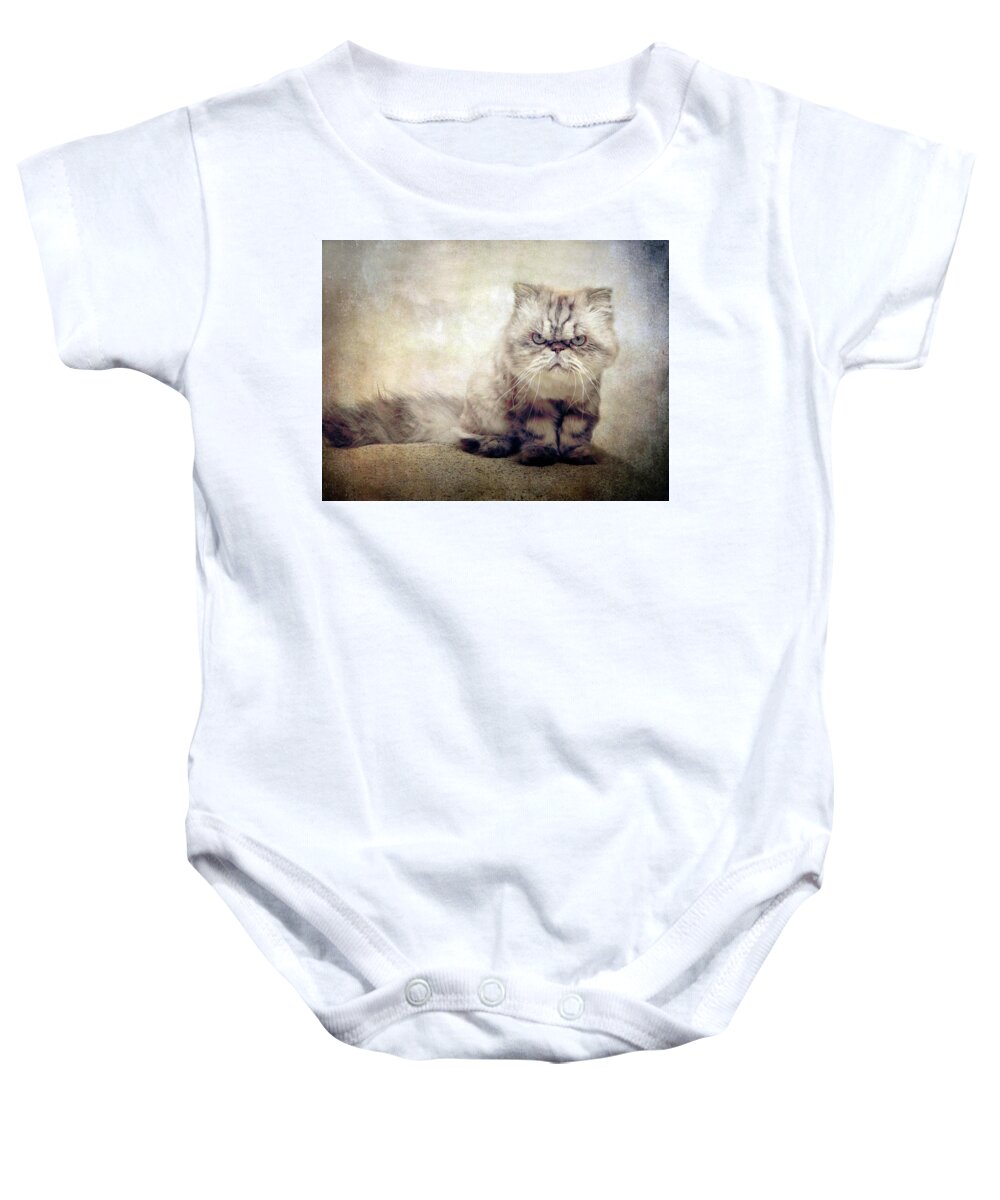 Cat Baby Onesie featuring the photograph Leon by Jessica Jenney