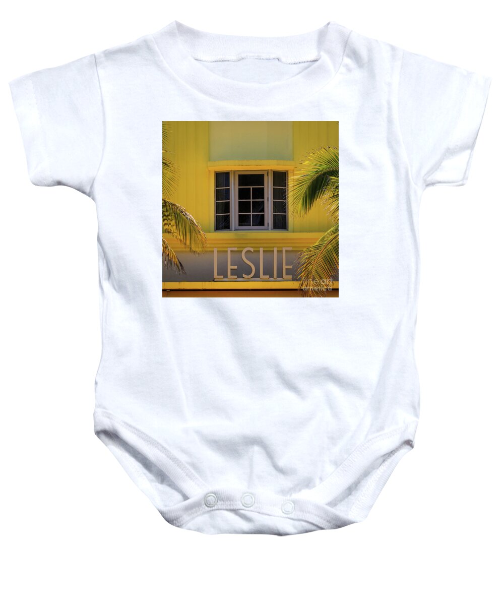 Art Deco Baby Onesie featuring the photograph Leslie Hotel by Doug Sturgess