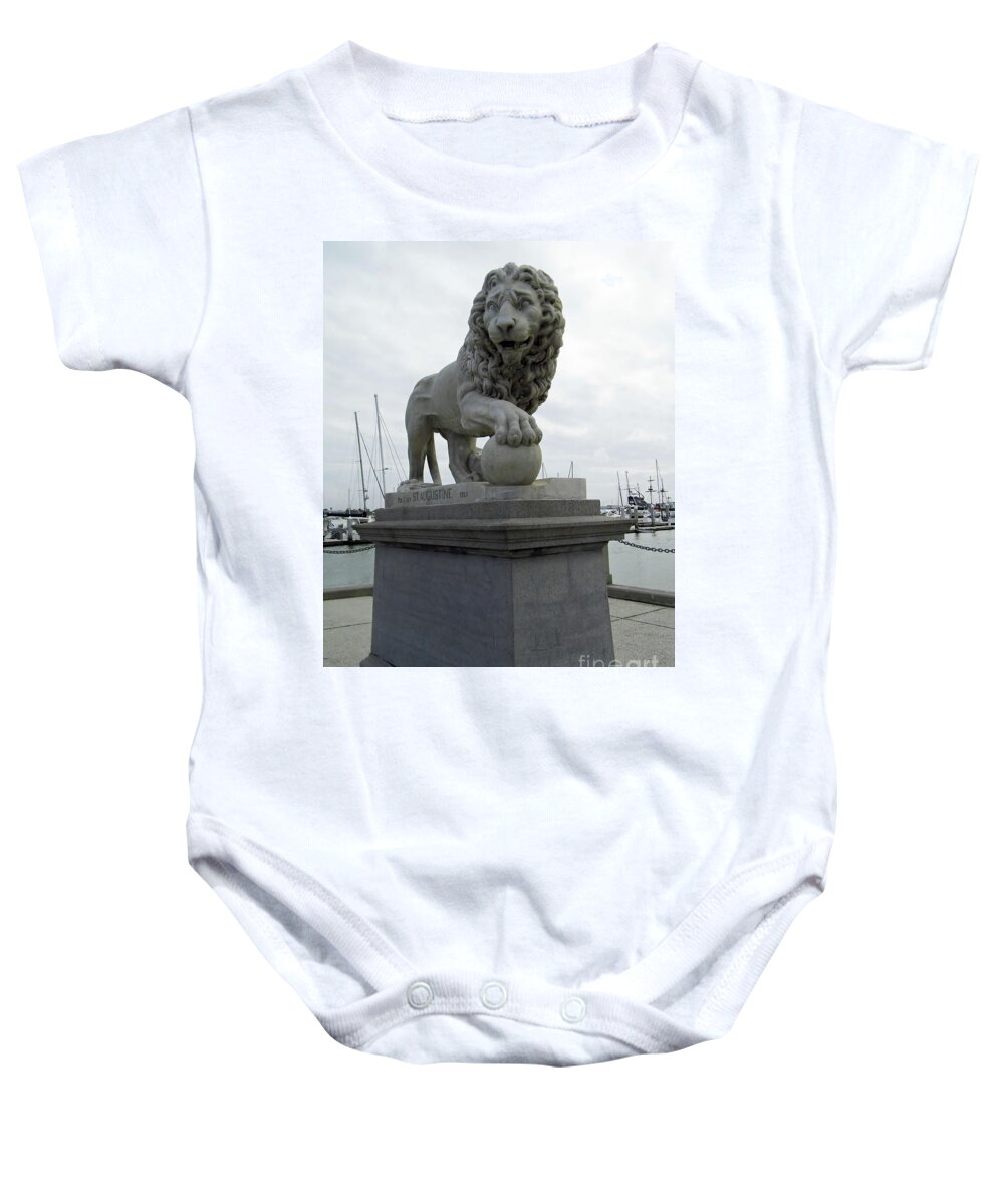 Statue Baby Onesie featuring the photograph Lion On The South Side by D Hackett