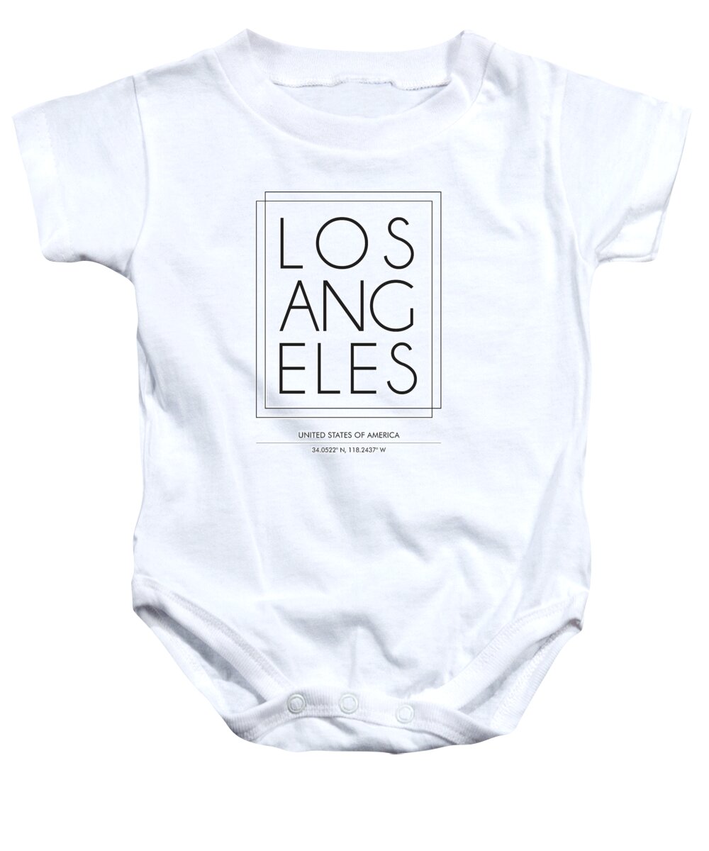 Los Angeles Baby Onesie featuring the mixed media Los Angeles, United States Of America - City Name Typography - Minimalist City Posters #1 by Studio Grafiikka
