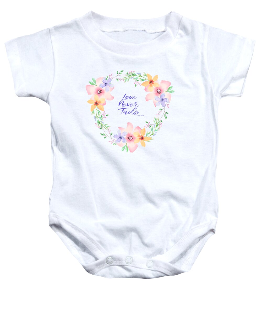 Love Baby Onesie featuring the photograph Love Never Fails by Lynn Bauer