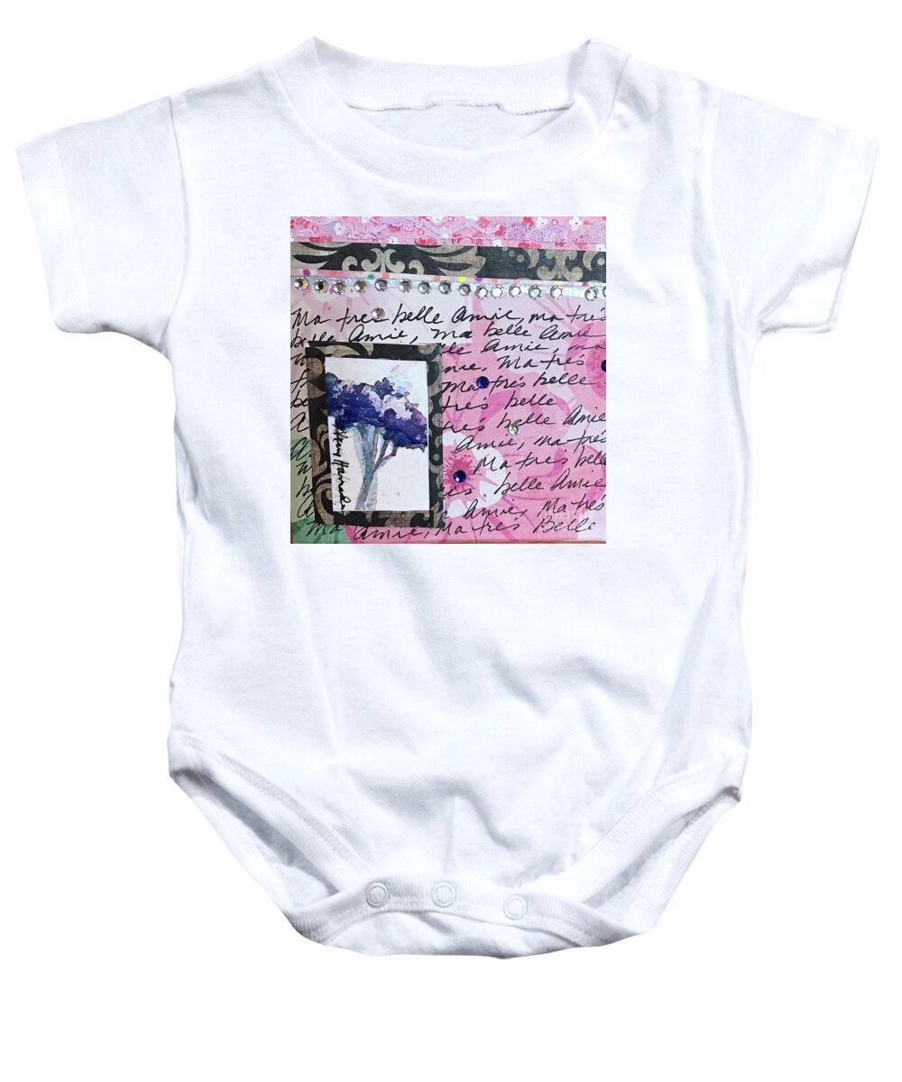 Mixed Media Baby Onesie featuring the painting Ma Belle by Sherry Harradence