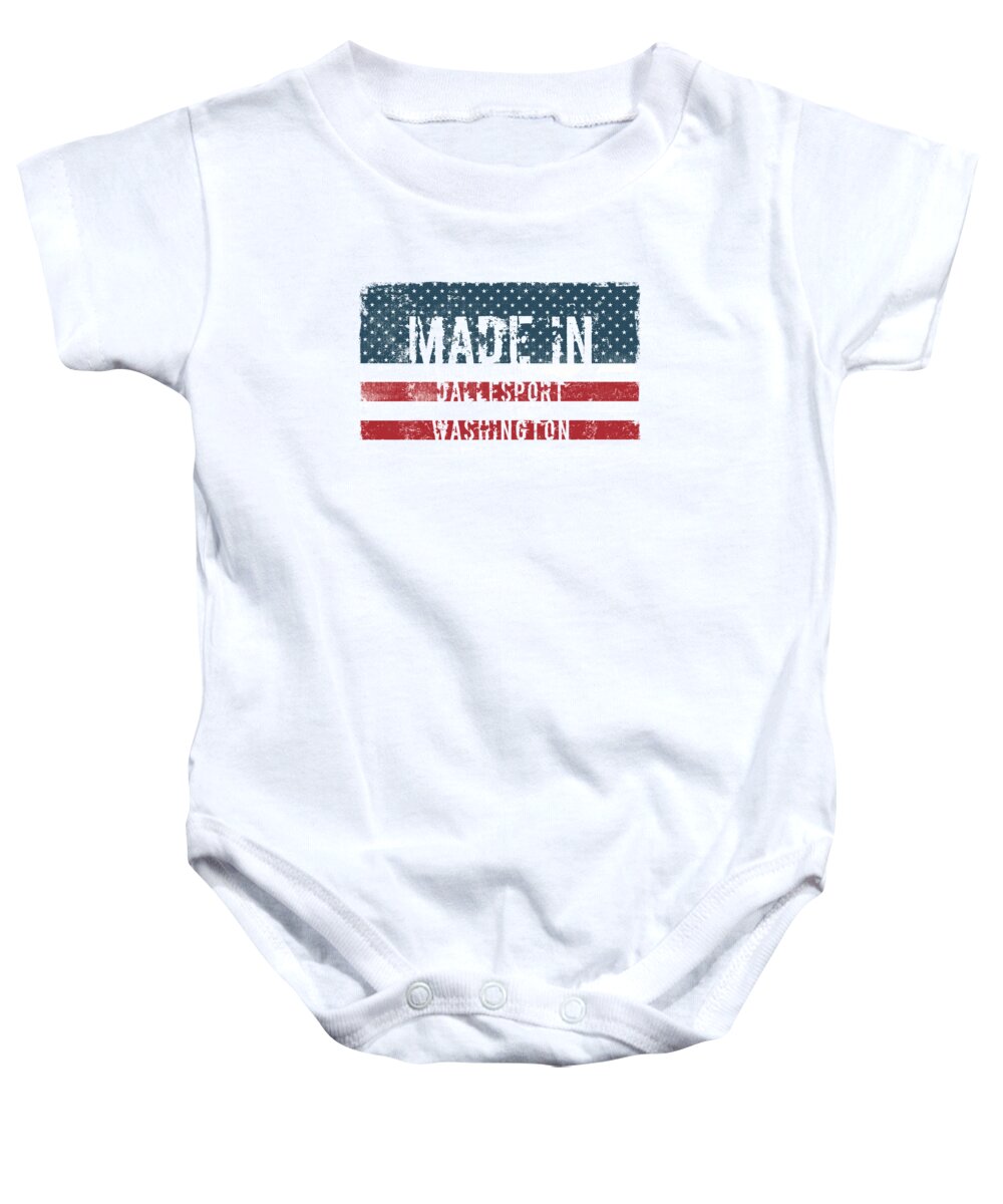 Dallesport Baby Onesie featuring the digital art Made in Dallesport, Washington by Tinto Designs