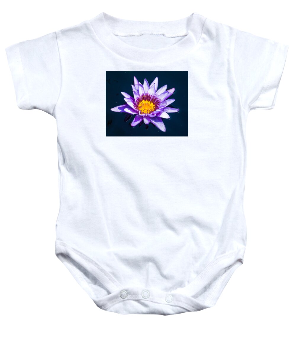 Water Lilly Baby Onesie featuring the photograph Surounded by Charles McCleanon