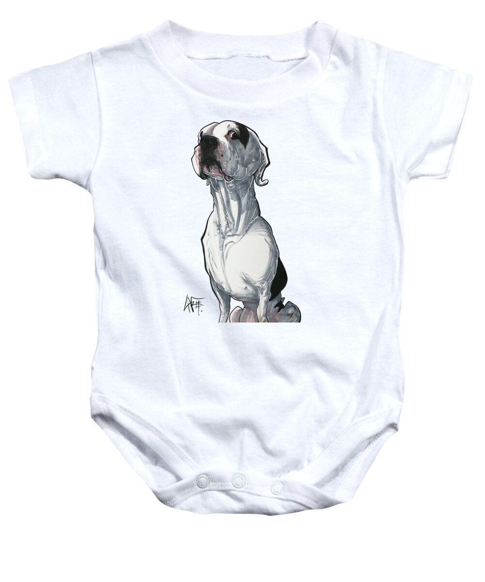 Pet Portrait Baby Onesie featuring the drawing Maranos 3348 by Canine Caricatures By John LaFree