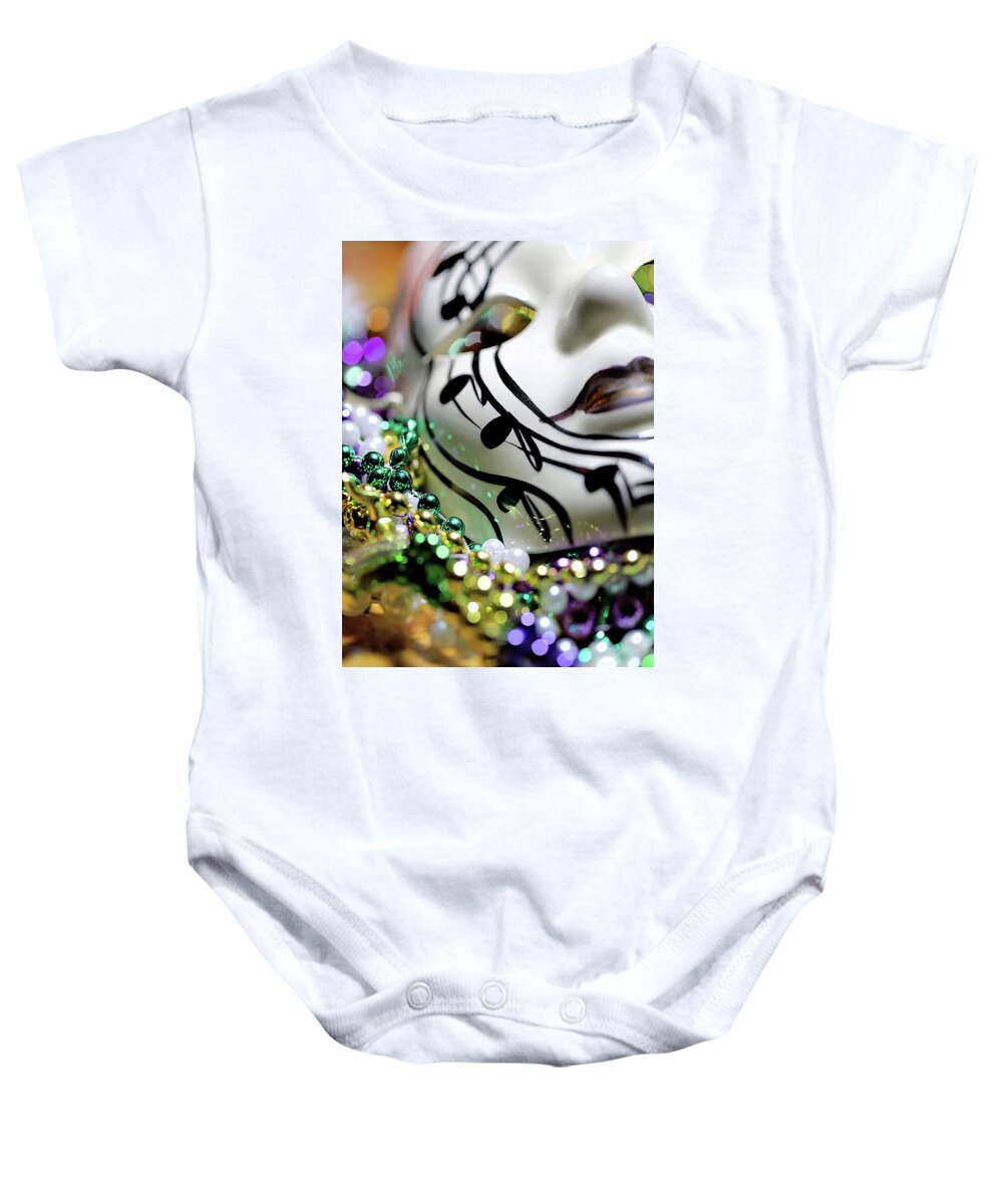 Beads Baby Onesie featuring the photograph Mardi Gras I by Trish Mistric