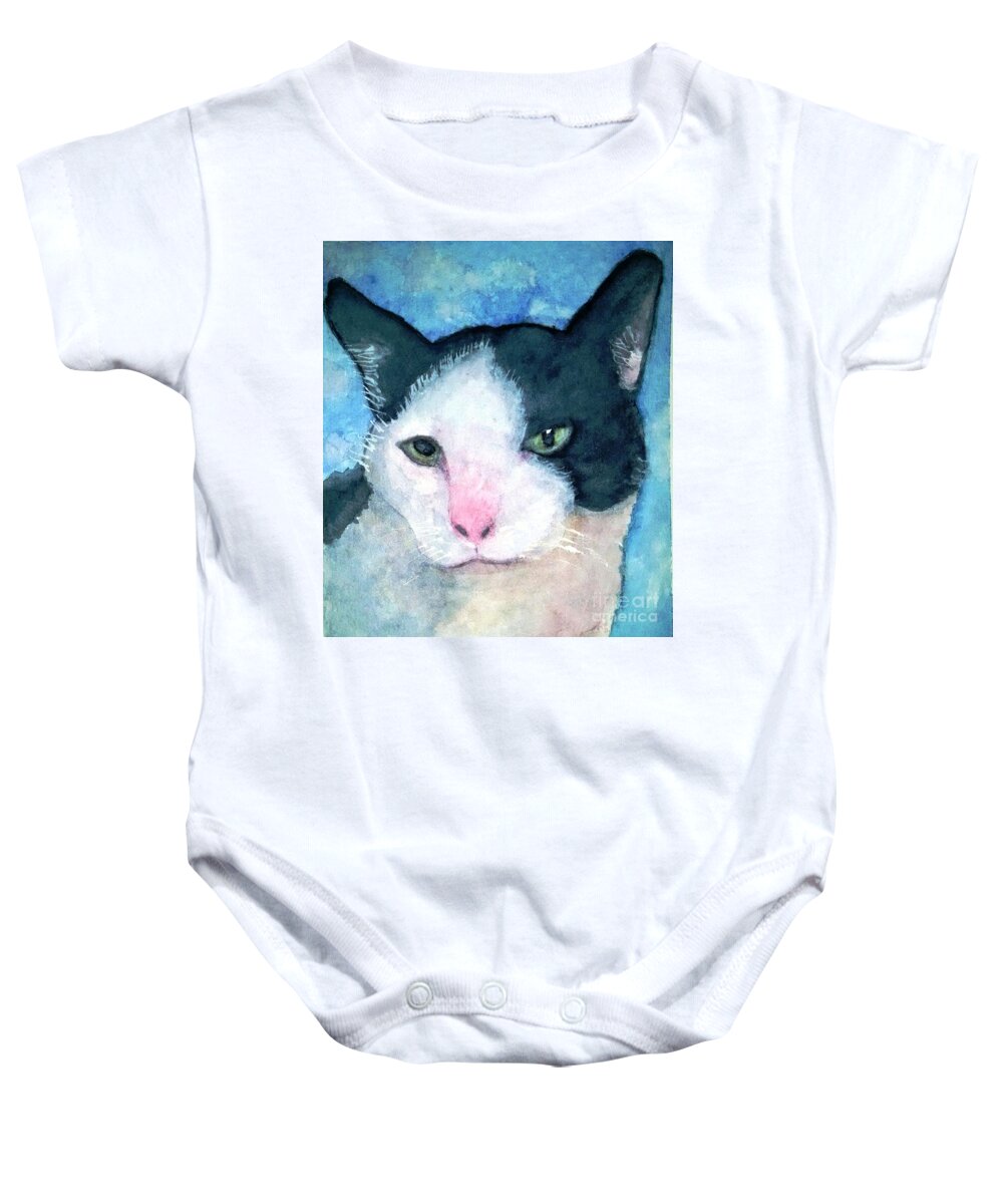 Cat Baby Onesie featuring the painting Sweet Girl by Sue Carmony