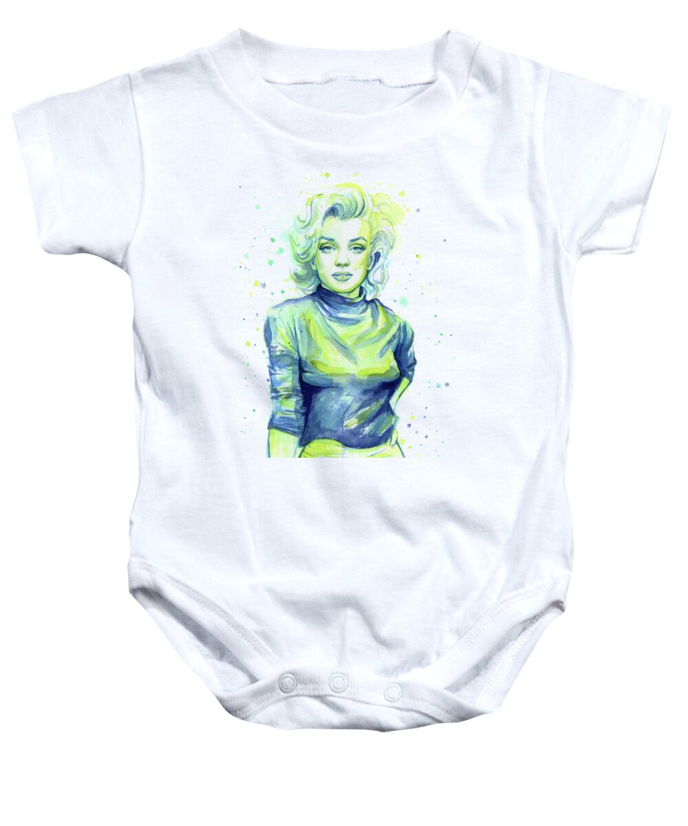 Iconic Baby Onesie featuring the painting Marilyn Monroe by Olga Shvartsur