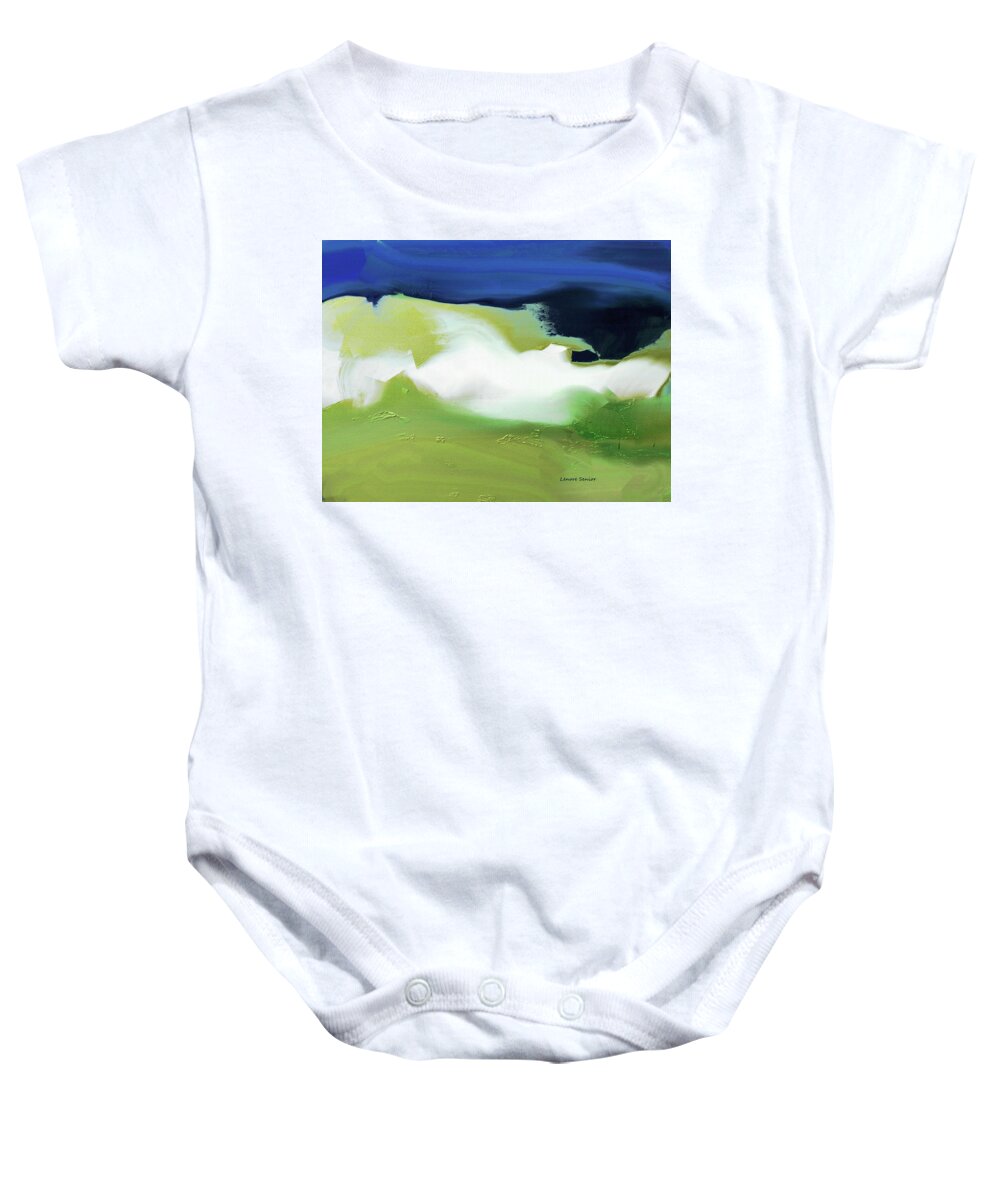 Abstract Baby Onesie featuring the painting Marshlands by Lenore Senior