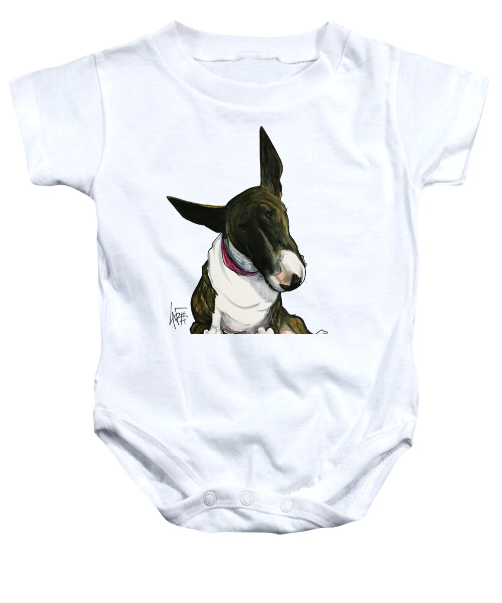 Pet Portrait Baby Onesie featuring the drawing Maya Minuto 3190 by John LaFree