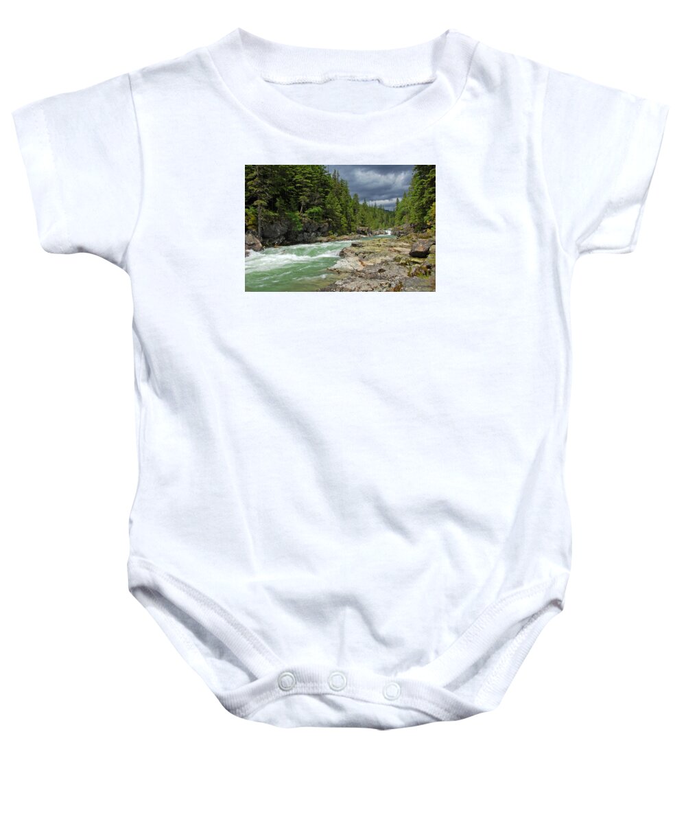 Mcdonald Creek Baby Onesie featuring the photograph Mc Donald Creek by Ben Prepelka