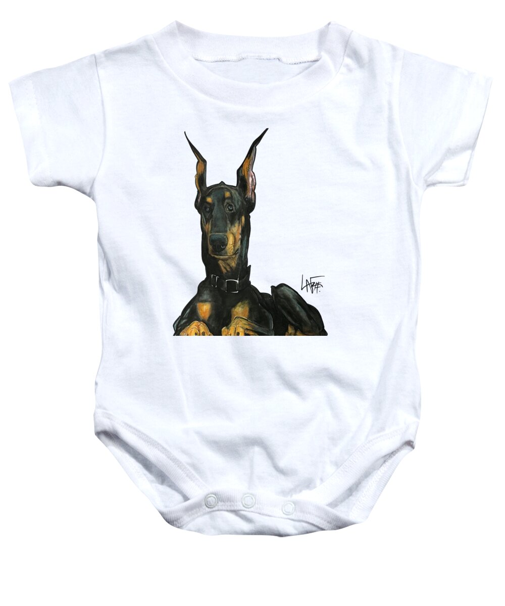 Pet Portrait Baby Onesie featuring the drawing Meints 3520 by Canine Caricatures By John LaFree
