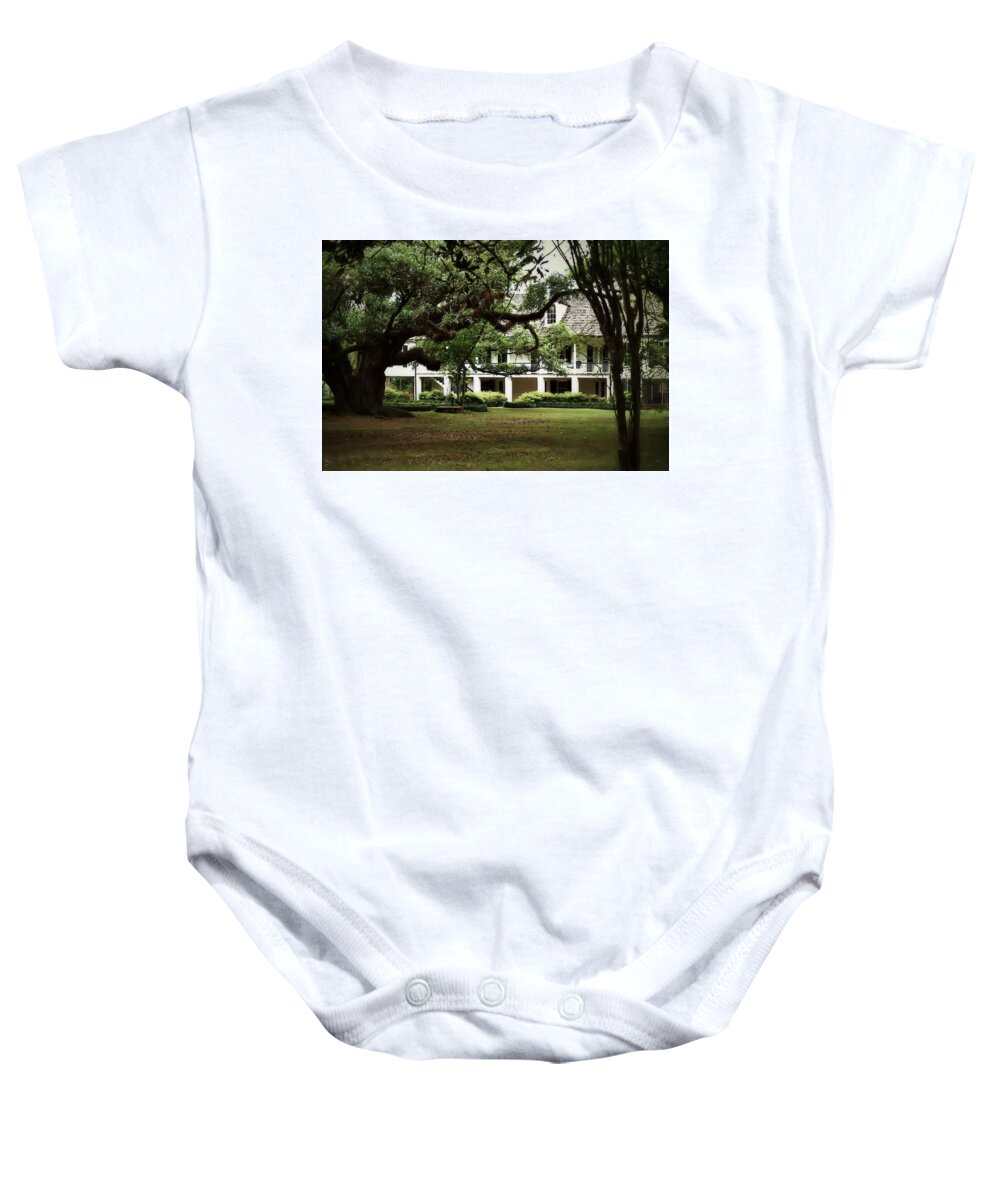 Melrose Plantation Baby Onesie featuring the photograph Melrose Plantation - Natchitoches Louisiana by Nadalyn Larsen