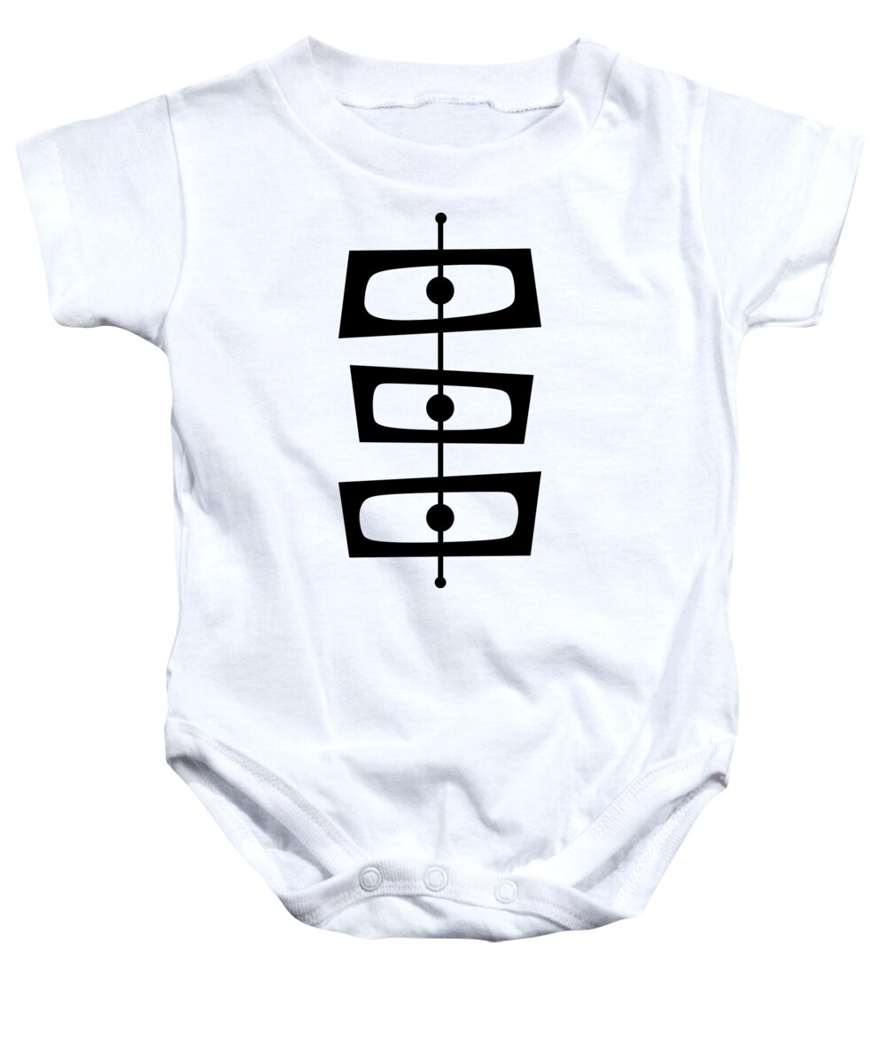 Mid Century Modern Baby Onesie featuring the digital art Mid Century Shapes 1 by Donna Mibus