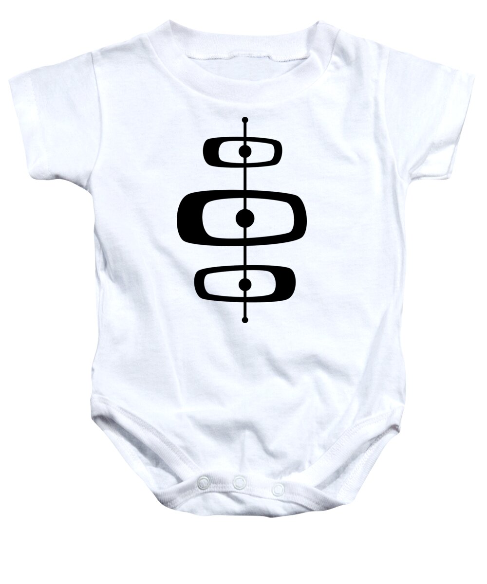 Mid Century Modern Baby Onesie featuring the digital art Mid Century Shapes 2 by Donna Mibus