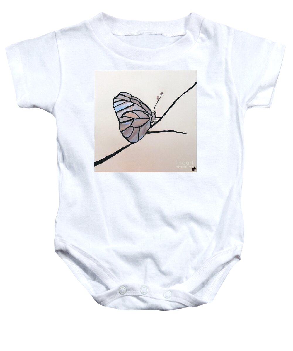 Butterfly Baby Onesie featuring the painting Modest Elegance by Jilian Cramb - AMothersFineArt