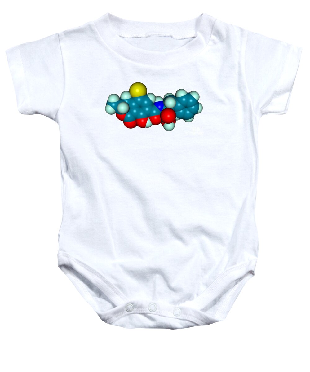 Science Baby Onesie featuring the photograph Molecular Model Of Ochratoxin A by Scimat