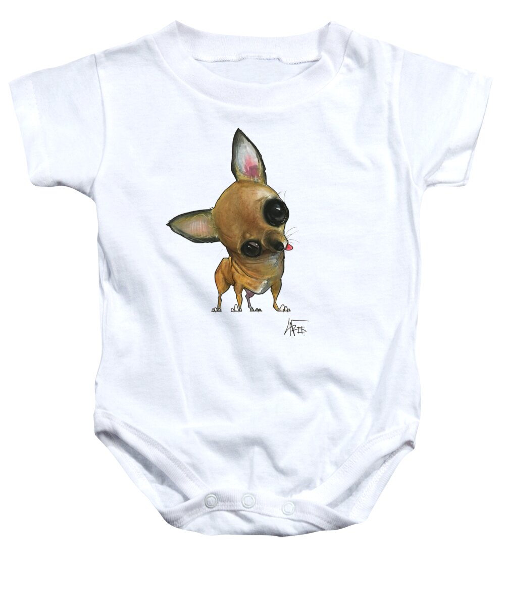 Pet Portrait Baby Onesie featuring the drawing Monroe 7-1470 by Canine Caricatures By John LaFree
