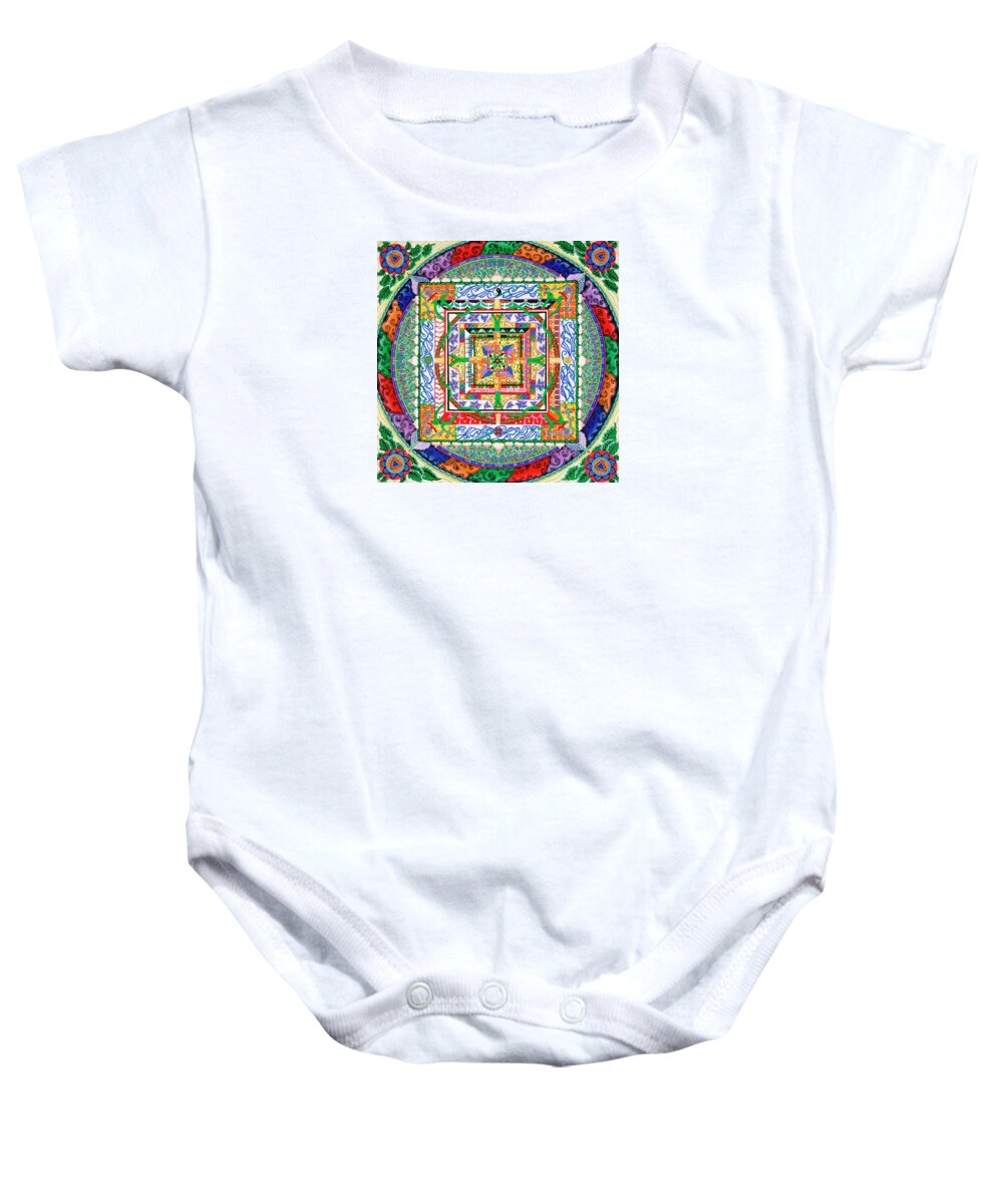 Review Journal Baby Onesie featuring the mixed media Mons Philosophorum by Dar Freeland