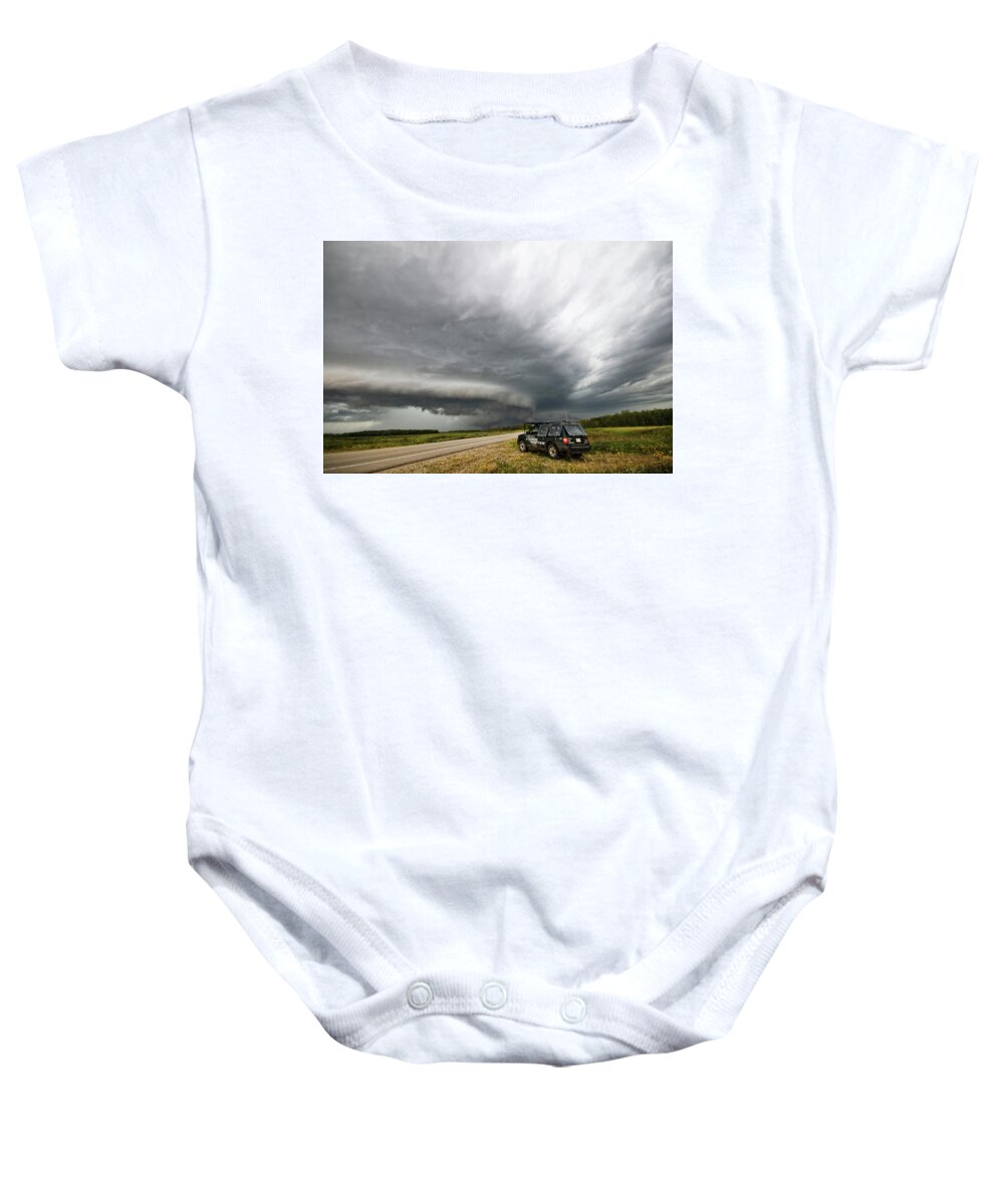 Tornado Baby Onesie featuring the photograph Monster Storm near Yorkton Sk by Ryan Crouse
