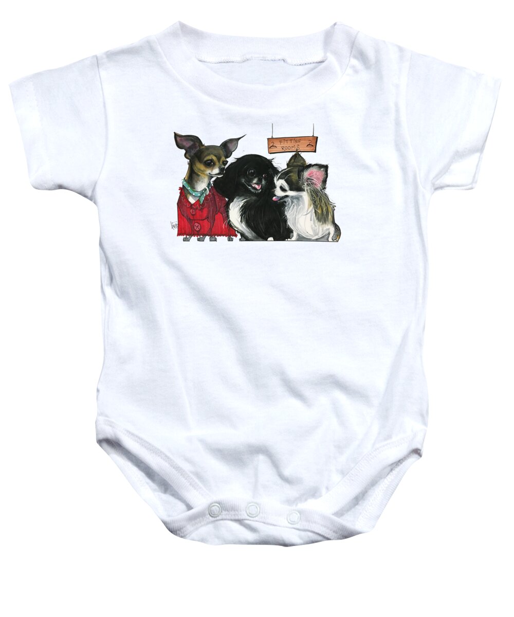 Pet Portrait Baby Onesie featuring the drawing Morgan 3014 by John LaFree