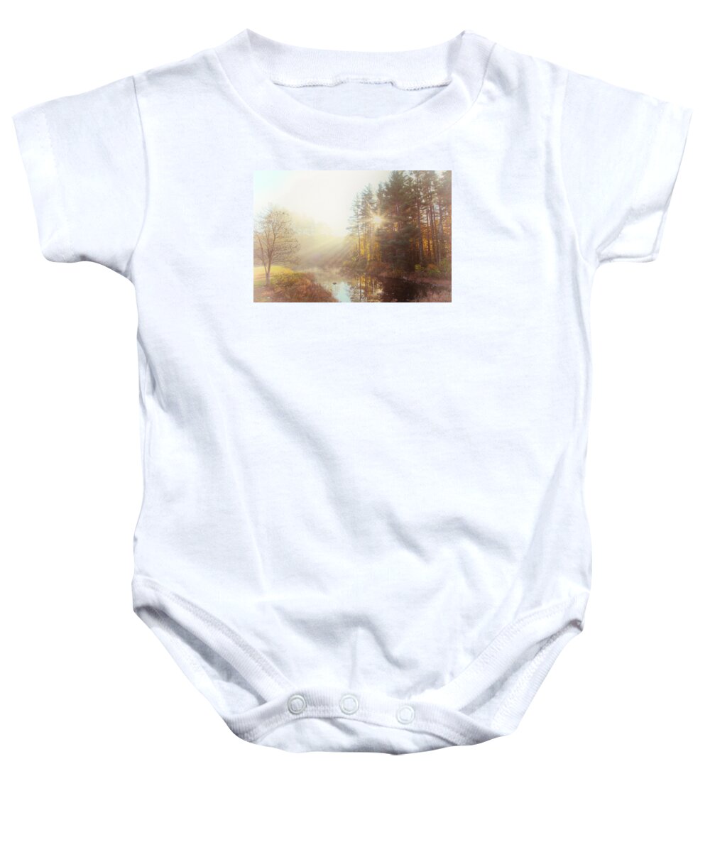 Morning Speaks Baby Onesie featuring the photograph Morning Speaks by Karol Livote