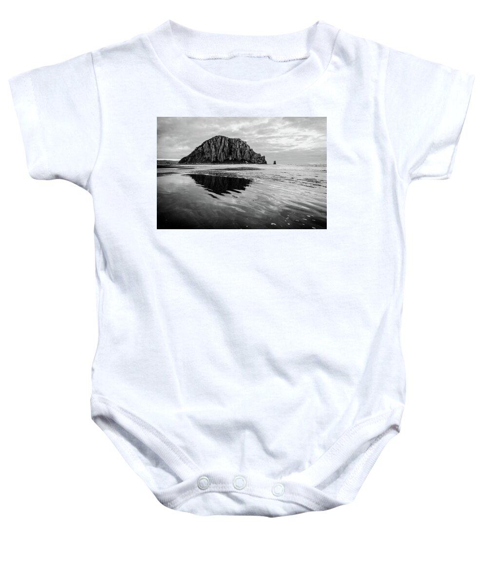 California Baby Onesie featuring the photograph Morro Rock II by Margaret Pitcher