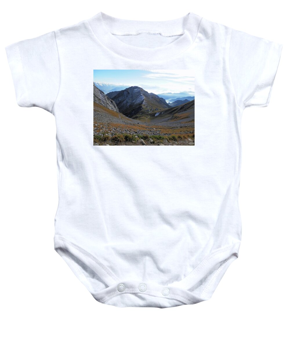 Mountain Baby Onesie featuring the photograph Mountain View 1 by Pema Hou