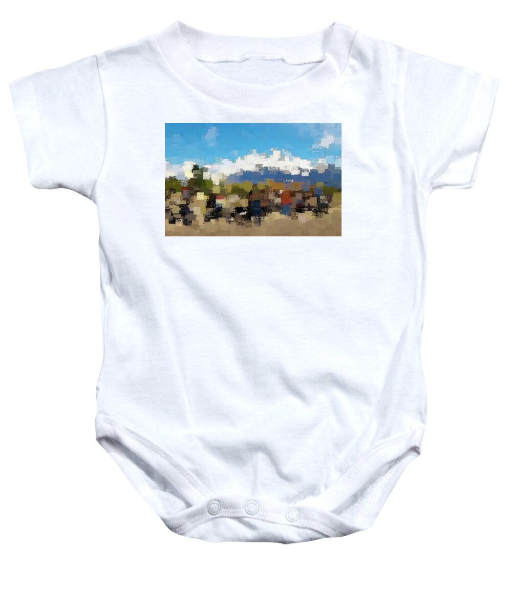 Colorado Baby Onesie featuring the digital art Mountains Beyond by David Manlove
