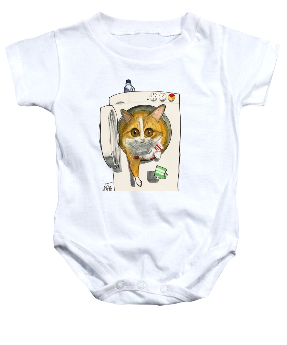 Pet Portrait Baby Onesie featuring the drawing Murchie 3250 by Canine Caricatures By John LaFree
