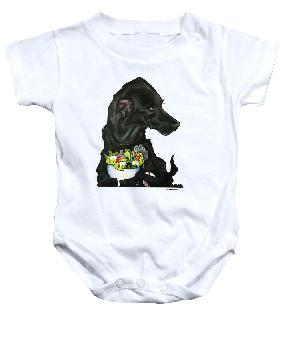 Pet Portrait Baby Onesie featuring the drawing Murcko 3294 by Canine Caricatures By John LaFree